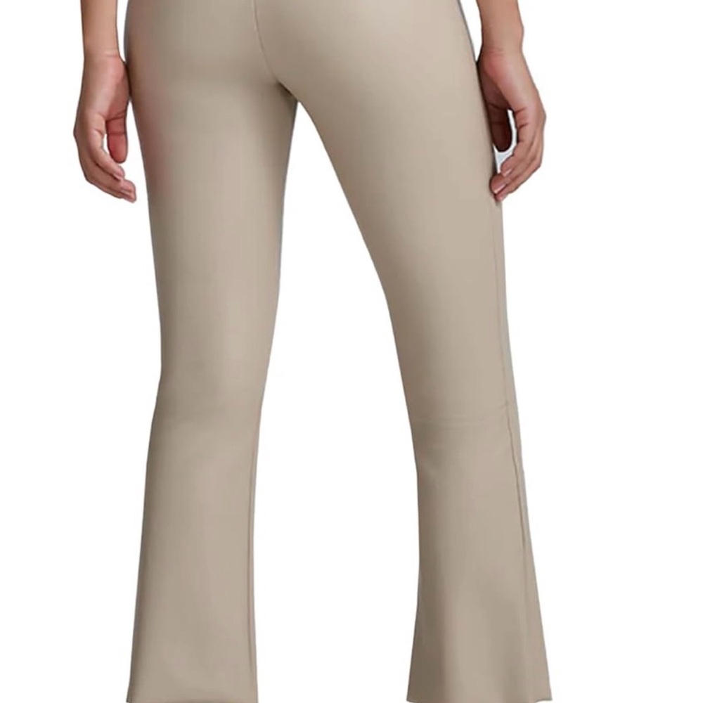 Commando Faux Leather Cropped  Flare Pant in Beige